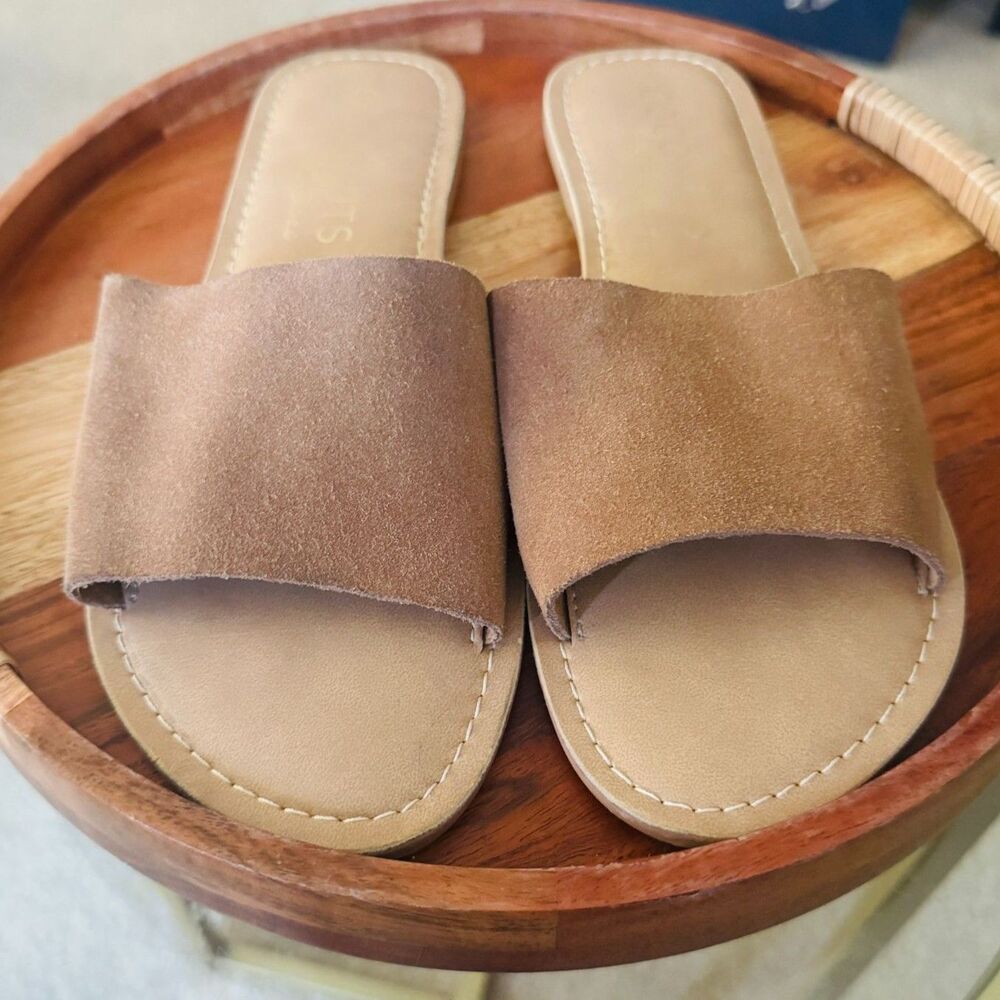 Coconuts by Matisse Cabana Leather Slide Sandals Women’s 8M Tan Natural Slip On